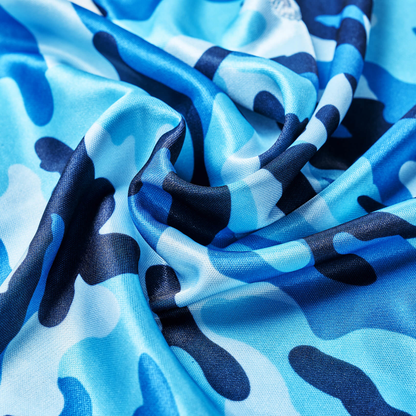 KISS Colors &amp; Care Power Wave Silky Satin Military Durag - Blue Camo