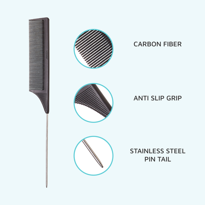 KISS Colors &amp; Care Professional Carbon Fiber Pin Tail Comb