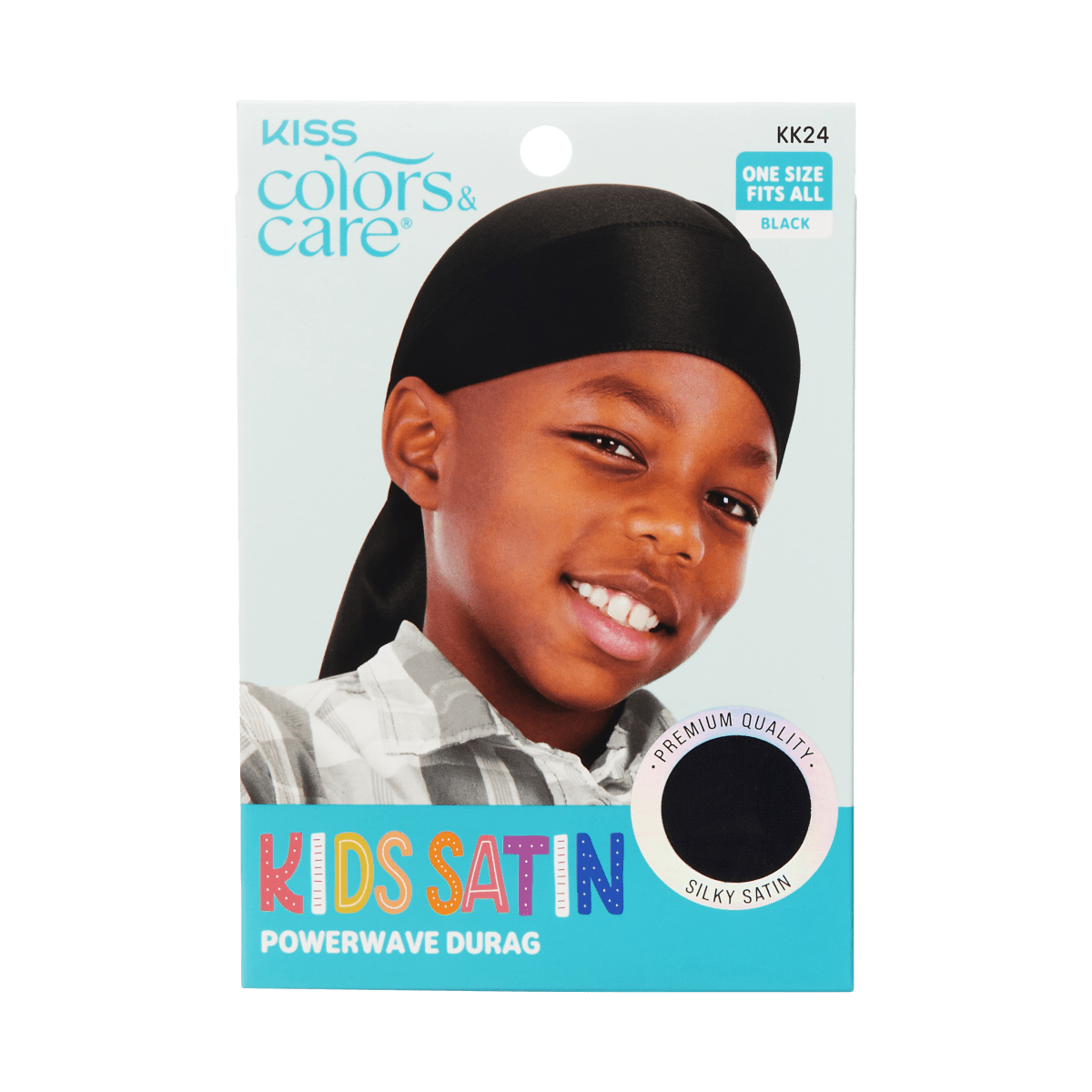 Kids Durag Black – Colors & Care Powerwave Silky Satin Durag for Kids ...