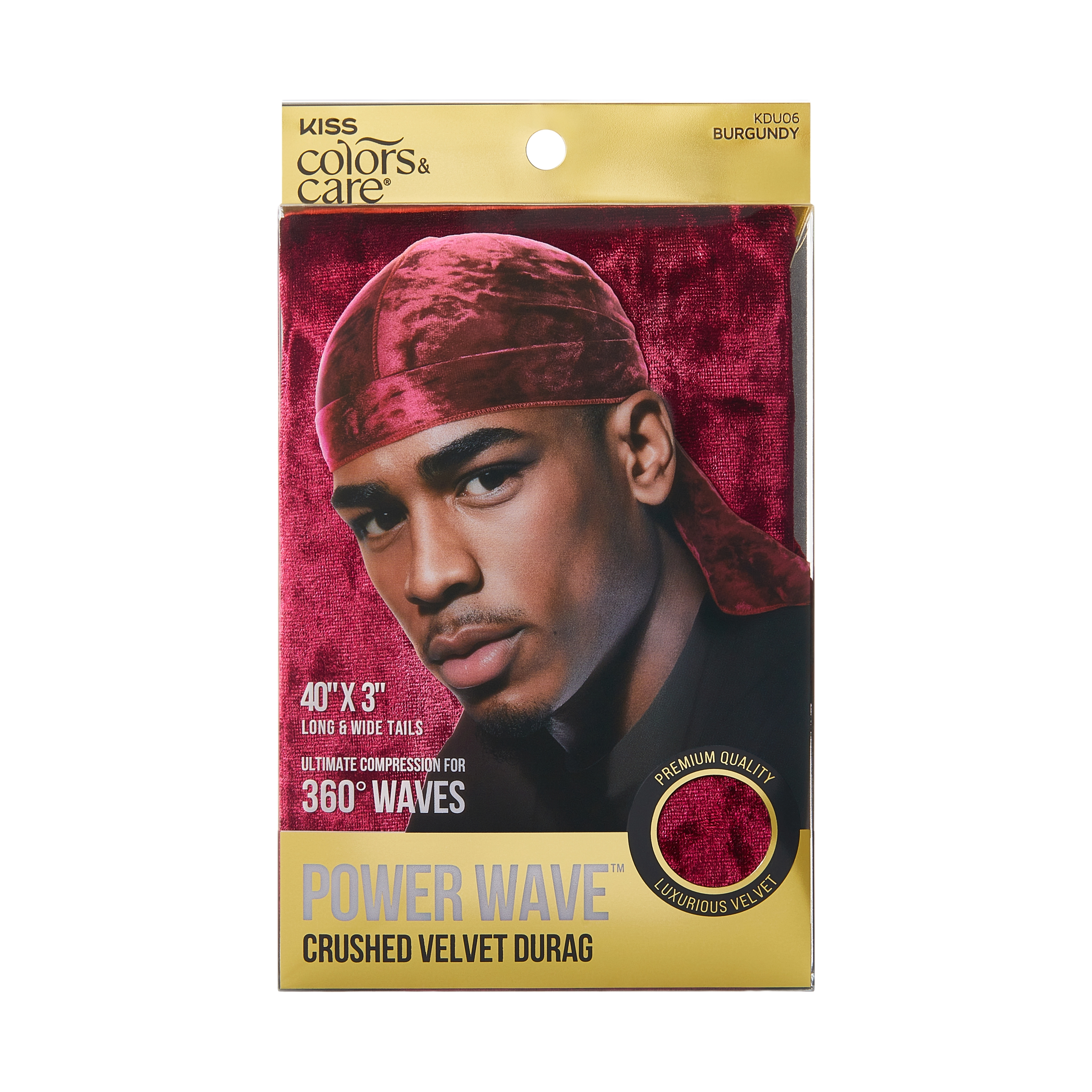 KISS Colors &amp; Care Power Wave Velvet Luxe Durag, Burgundy